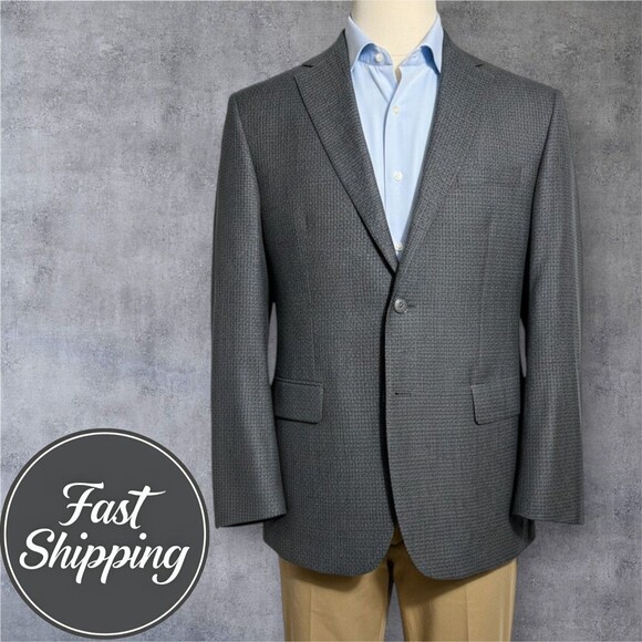 Jos. A. Bank Men’s Blazer 44R Gray Wool Tailored Fit Sport Coat 2-Button Jacket